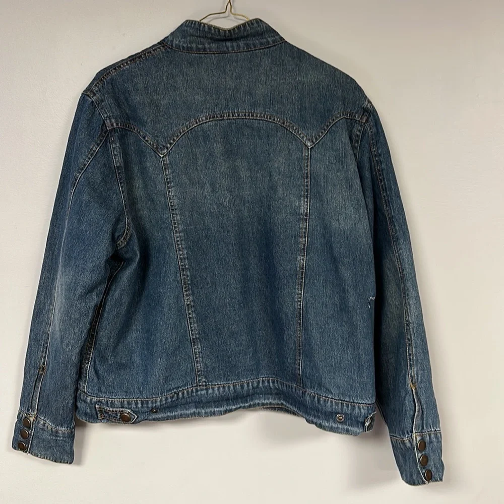 Vintage Tiara International Denim Jacket Lined with Sweater Material Size L, 90s - Picture 4 of 12